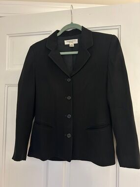 Anne Klein Black Classic Notched Lapel Blazer